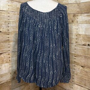 LUCKY BRAND BOHO CASUAL LOOSE FIT EVERYDAY CLASSIC ARTSIE BLOUSE SIZE XL